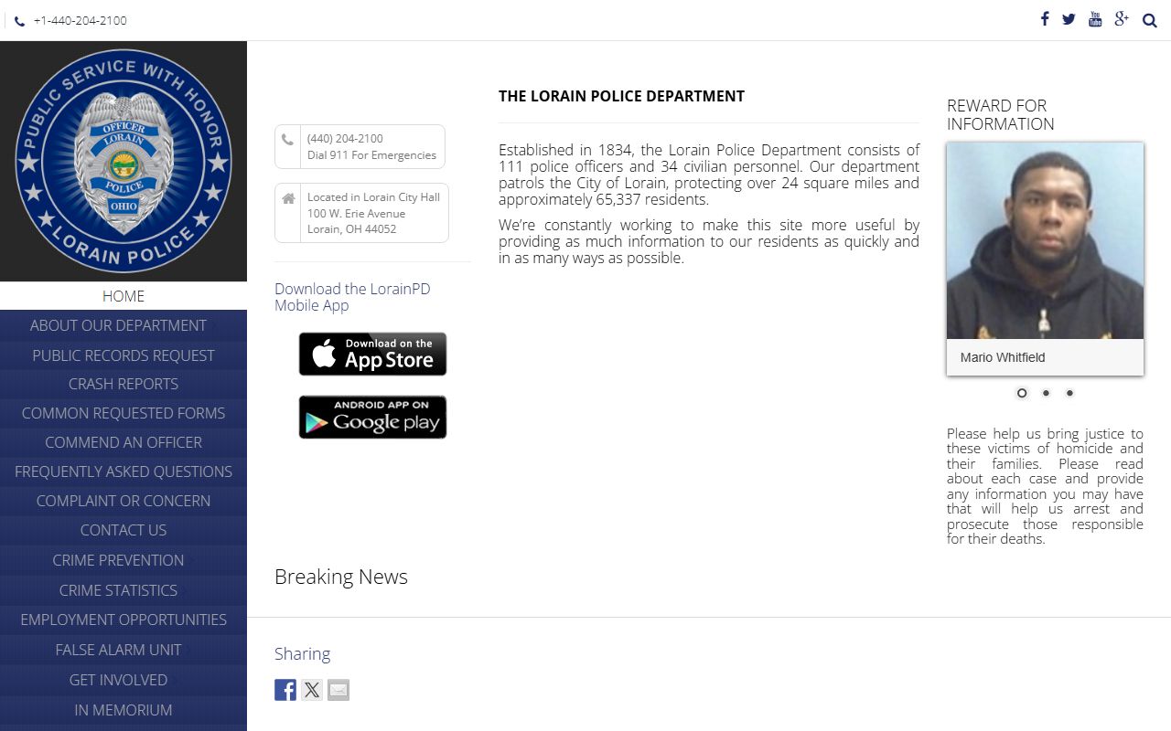 Lorain busted mugshots police department website