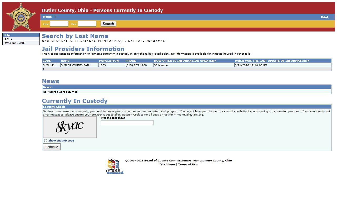 Butler County busted mugshots Miami Valley Jails search