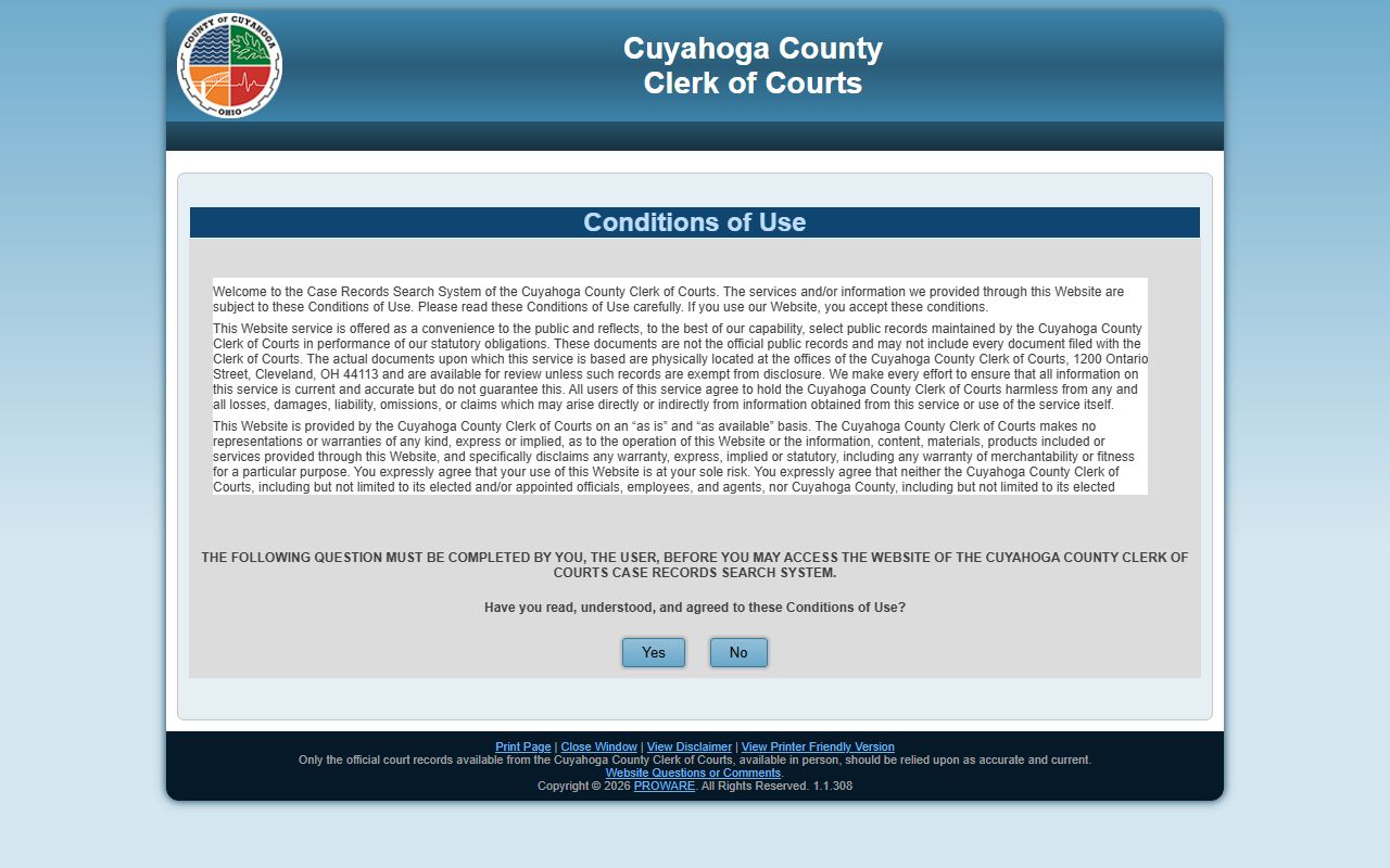 Cuyahoga County busted mugshots clerk of courts docket