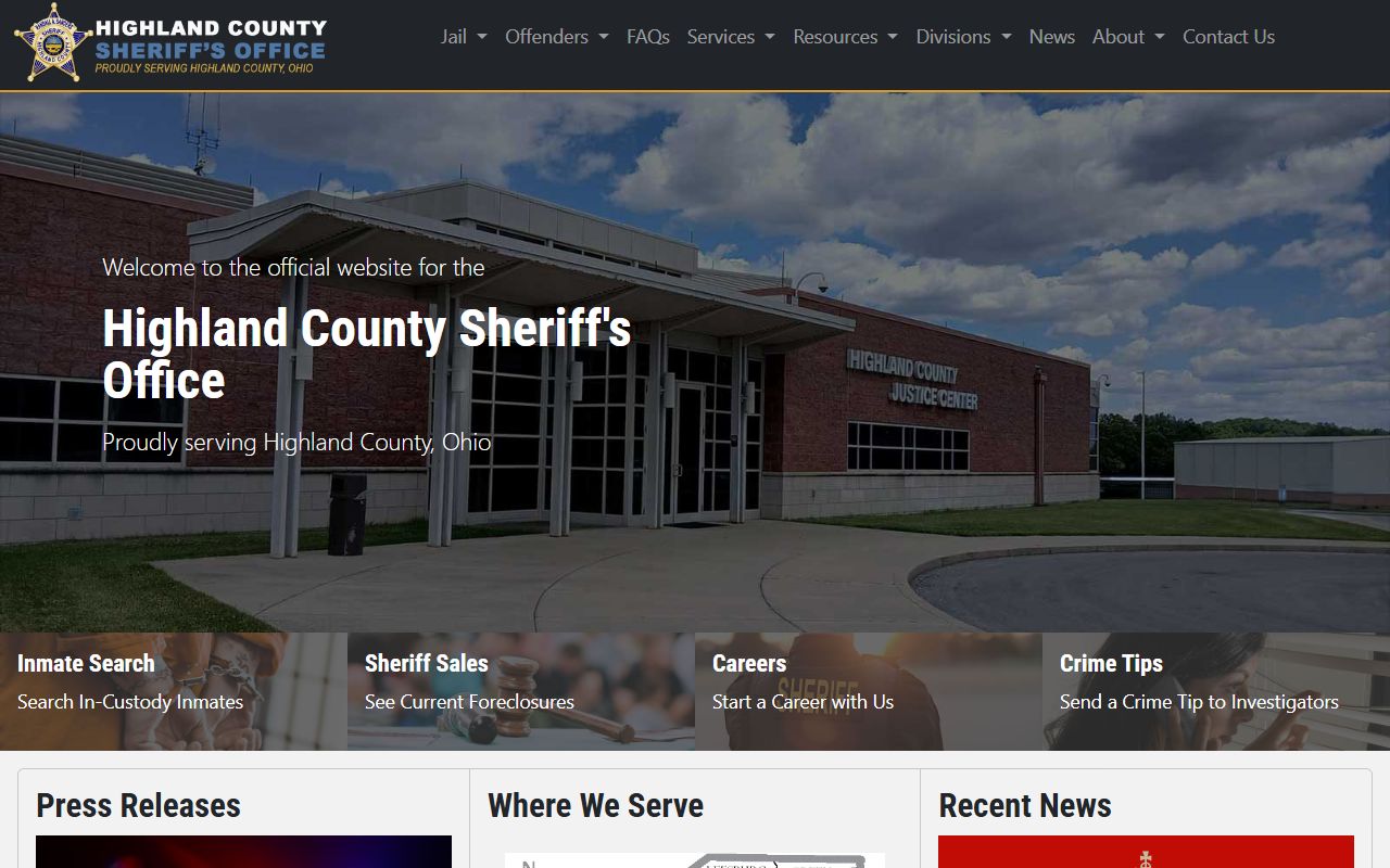 Highland County busted mugshots sheriff website