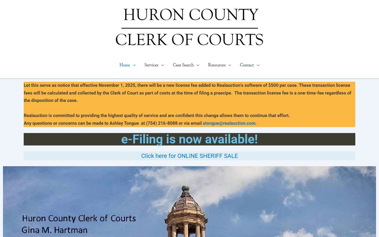 Huron County busted mugshots clerk of courts