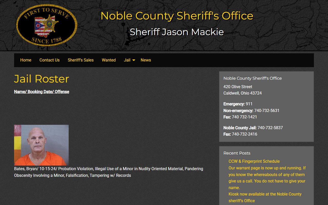 Noble County busted mugshots jail roster listing