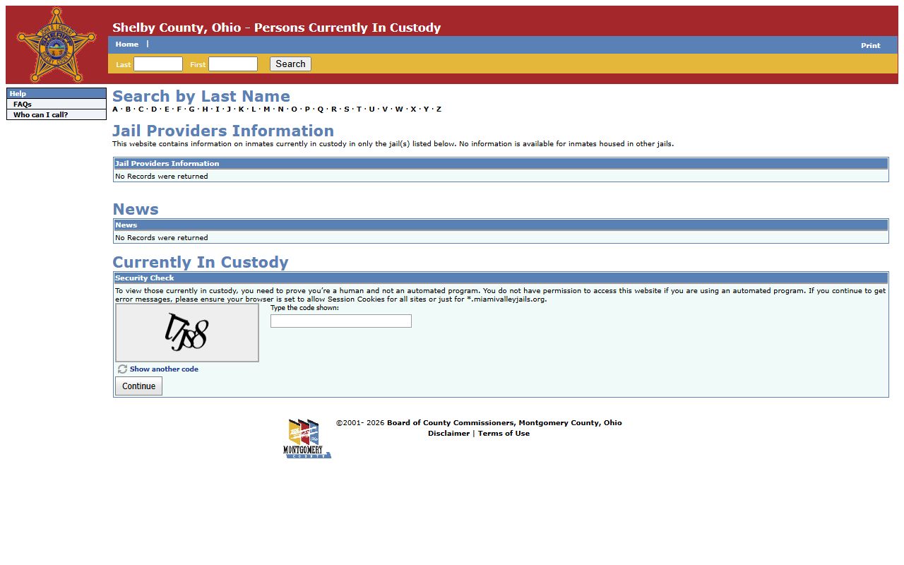 Shelby County busted mugshots Miami Valley Jails search system