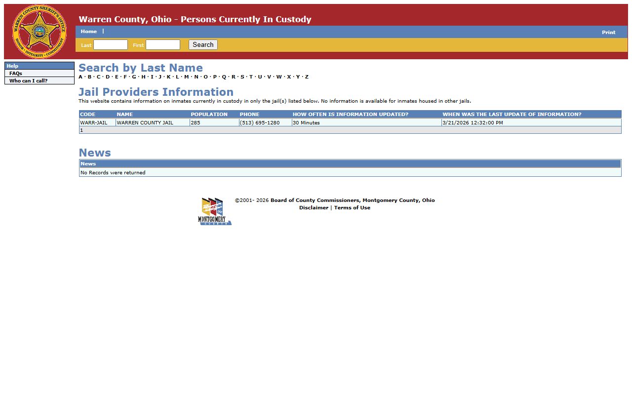 Warren County busted mugshots Miami Valley Jails portal