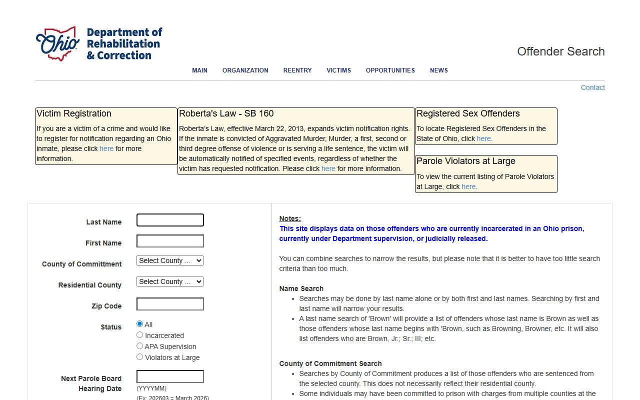 Ohio busted mugshots ODRC offender search portal