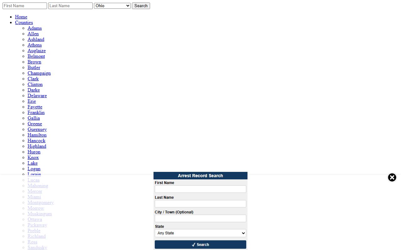 Ohio busted mugshots third party aggregator
